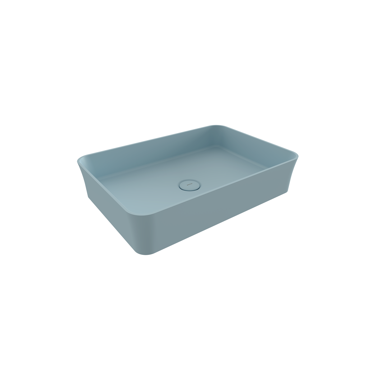 Bocchi Slim Line Dikdörtgen Lavabo 55×38 cm Mat Buz Mavisi