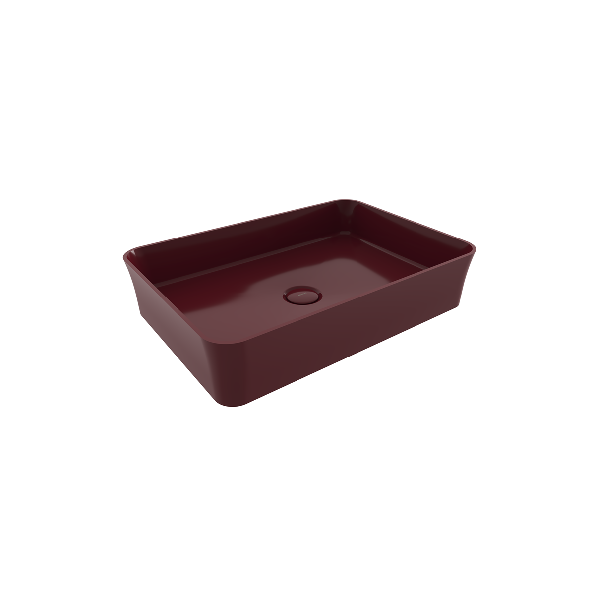 Bocchi Slim Line Dikdörtgen Lavabo 55×38 cm Parlak Burgonya Bordosu