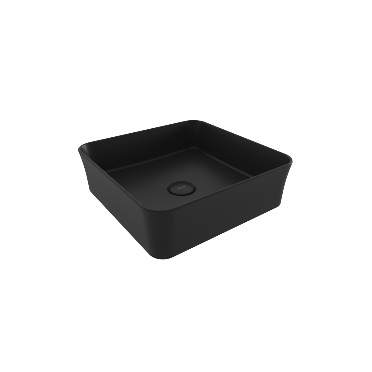 Bocchi Sottile Slim Line Kare Tezgâh Üstü Lavabo 38×38 cm Mat Siyah