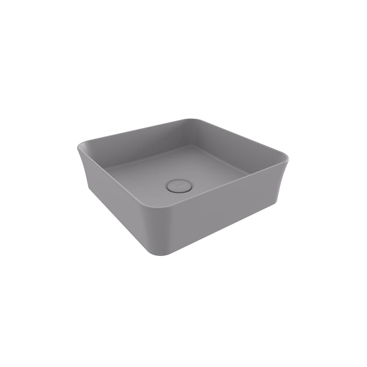 Bocchi Sottile Slim Line Kare Tezgâh Üstü Lavabo 38×38 cm Mat Gri