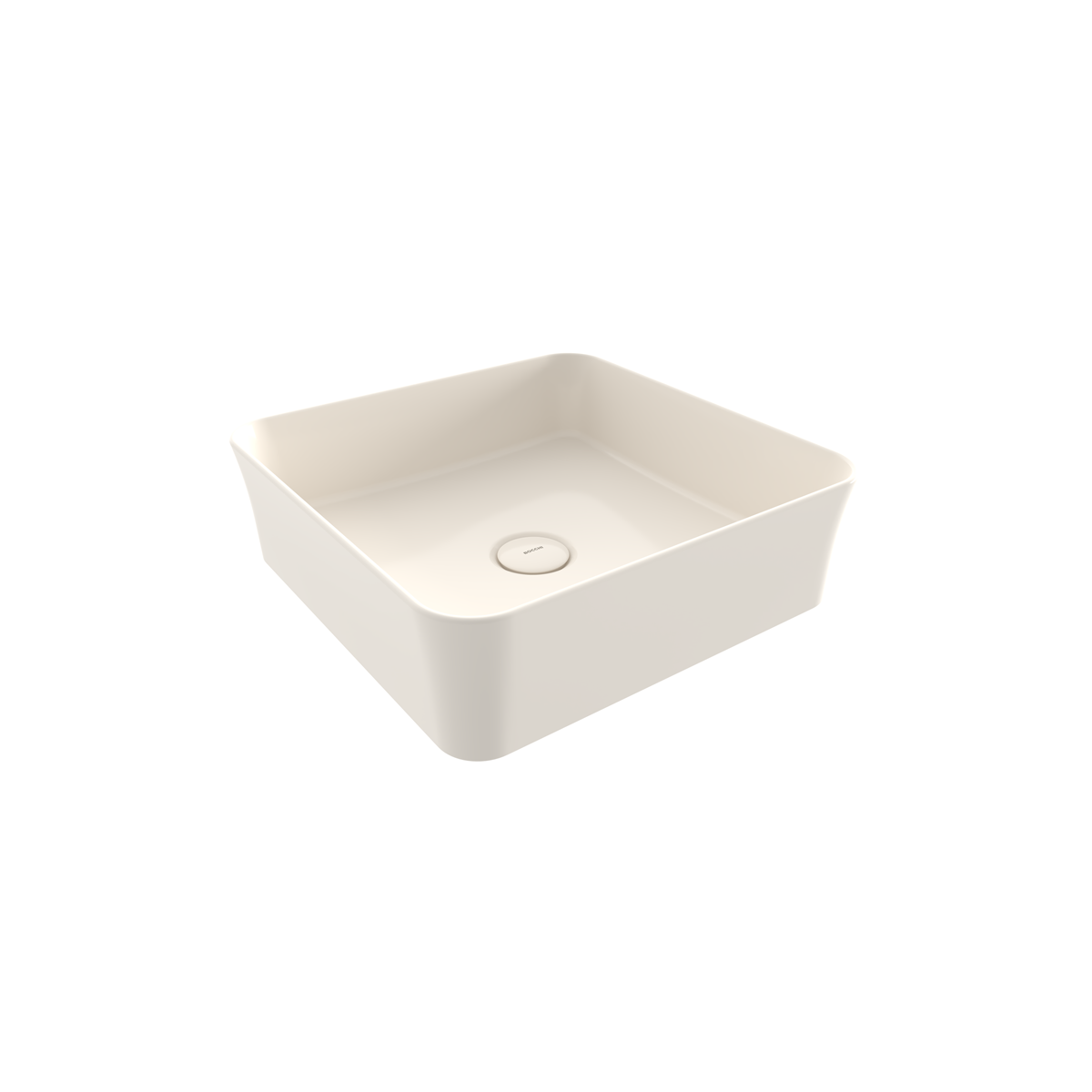 Bocchi Sottile Slim Line Kare Tezgâh Üstü Lavabo 38×38 cm Parlak Bisküvi