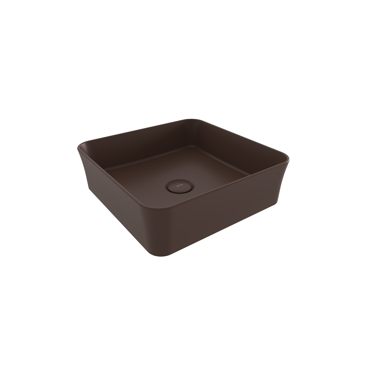 Bocchi Sottile Slim Line Kare Tezgâh Üstü Lavabo 38×38 cm Mat Kahve
