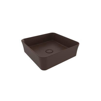 Bocchi Sottile Slim Line Kare Tezgâh Üstü Lavabo 38×38 cm Mat Kahve