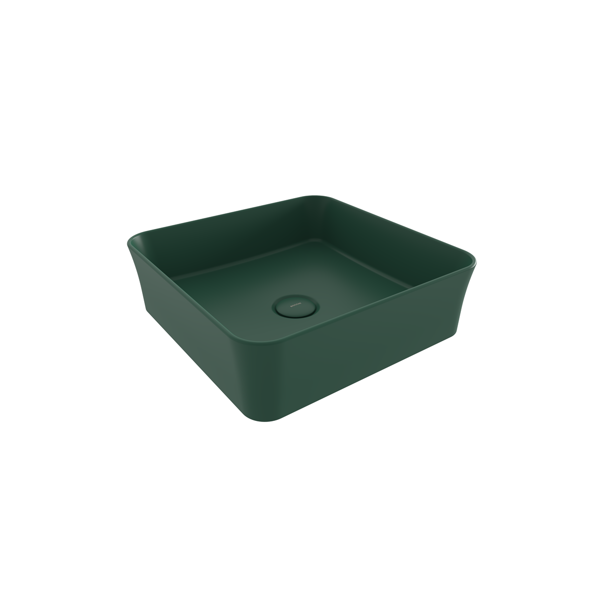 Bocchi Sottile Slim Line Kare Tezgâh Üstü Lavabo 38×38 cm Mat Yeşil