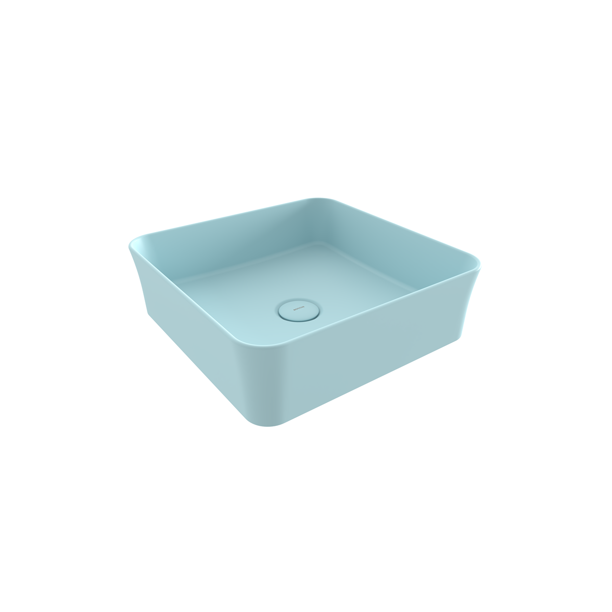 Bocchi Sottile Slim Line Kare Tezgâh Üstü Lavabo 38×38 cm Mat Buz Mavisi