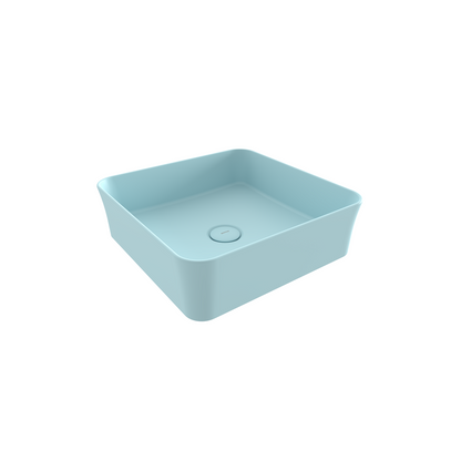 Bocchi Sottile Slim Line Kare Tezgâh Üstü Lavabo 38×38 cm Mat Buz Mavisi