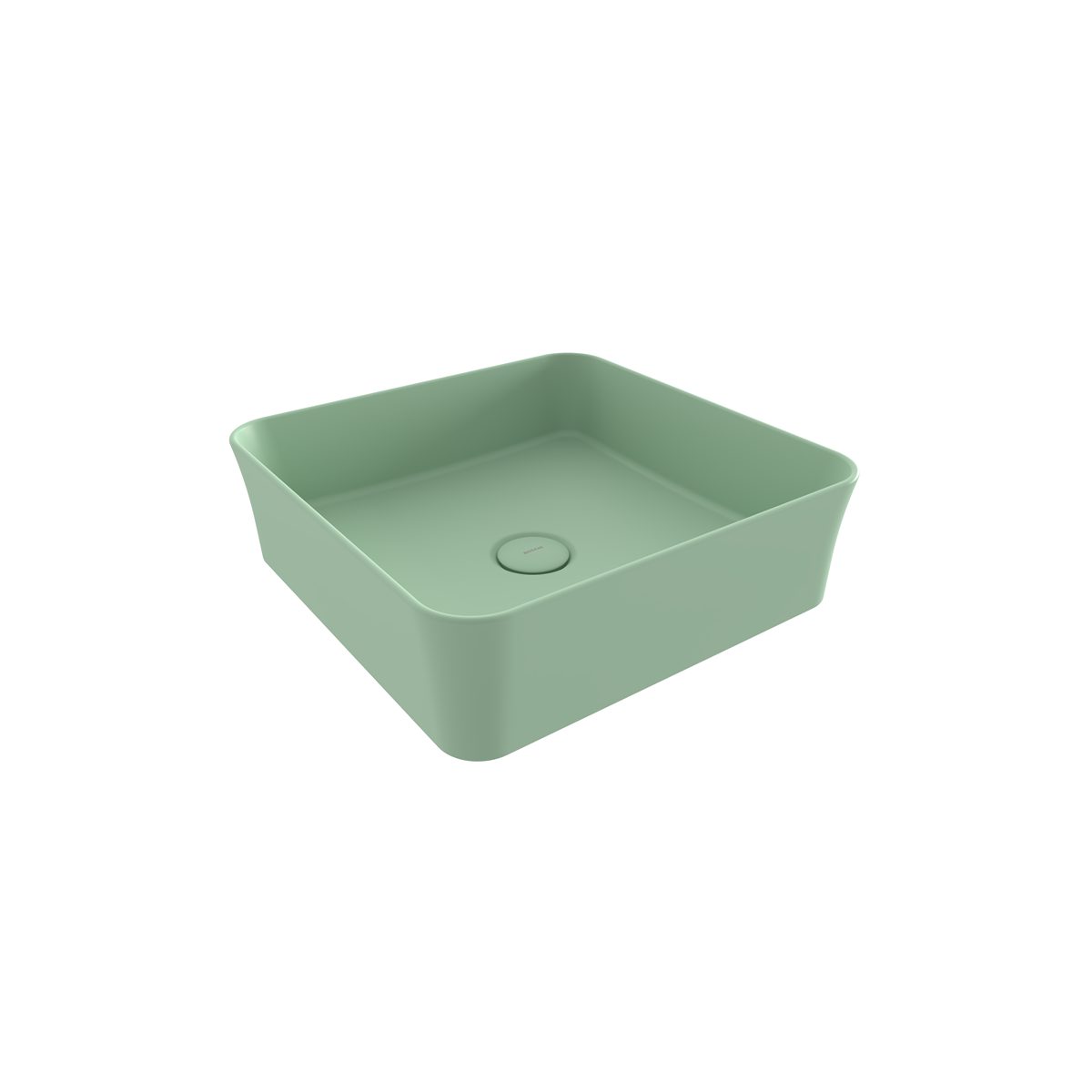 Bocchi Sottile Slim Line Kare Tezgâh Üstü Lavabo 38×38 cm Mat Mint Yeşil