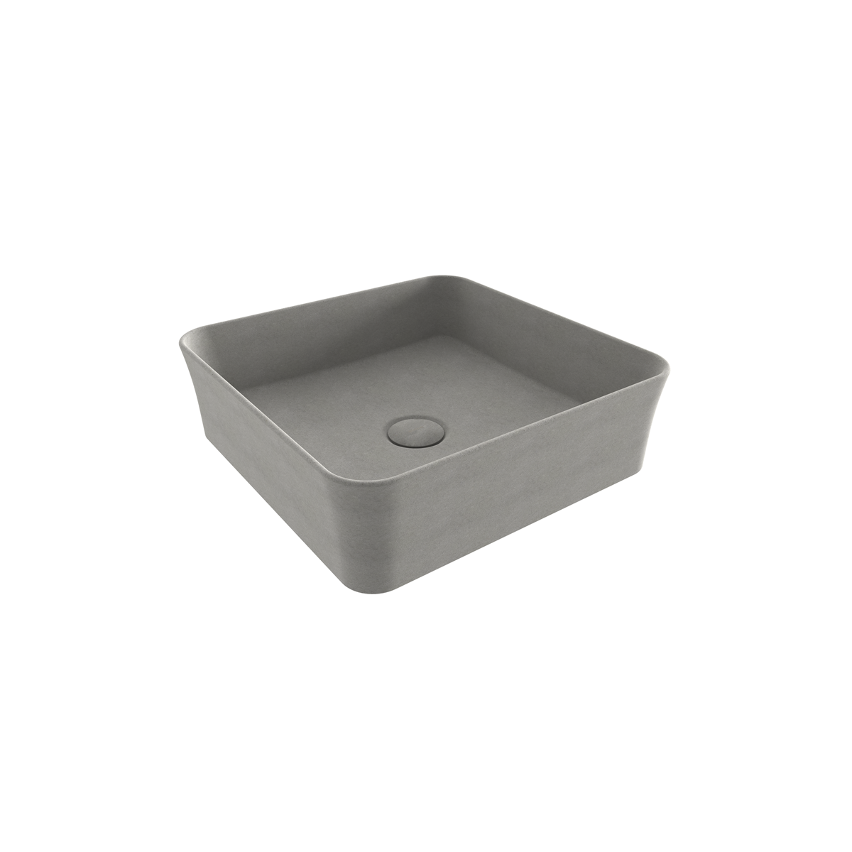 Bocchi Sottile Slim Line Kare Tezgâh Üstü Lavabo 38×38 cm Mat Beton