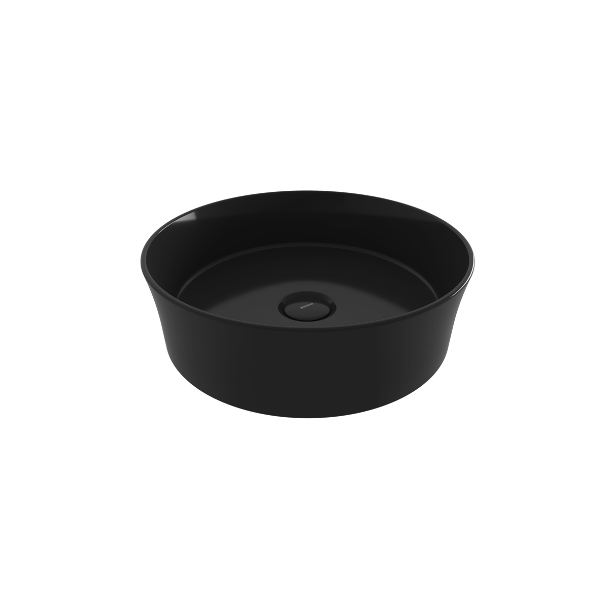 Bocchi Slim Line Yuvarlak Lavabo 38 cm Parlak Siyah ürün görseli