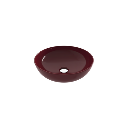 Bocchi Sottile Slim Line yuvarlak tezgâh üstü lavabo 38 cm Parlak Burgonya Bordosu