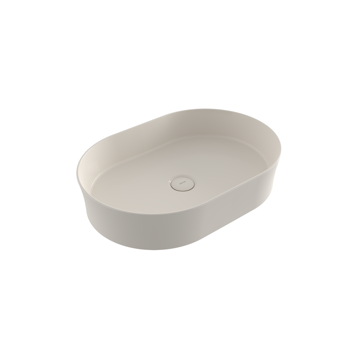 Bocchi Slim Line oval lavabo 55x38 cm Parlak Bisküvi