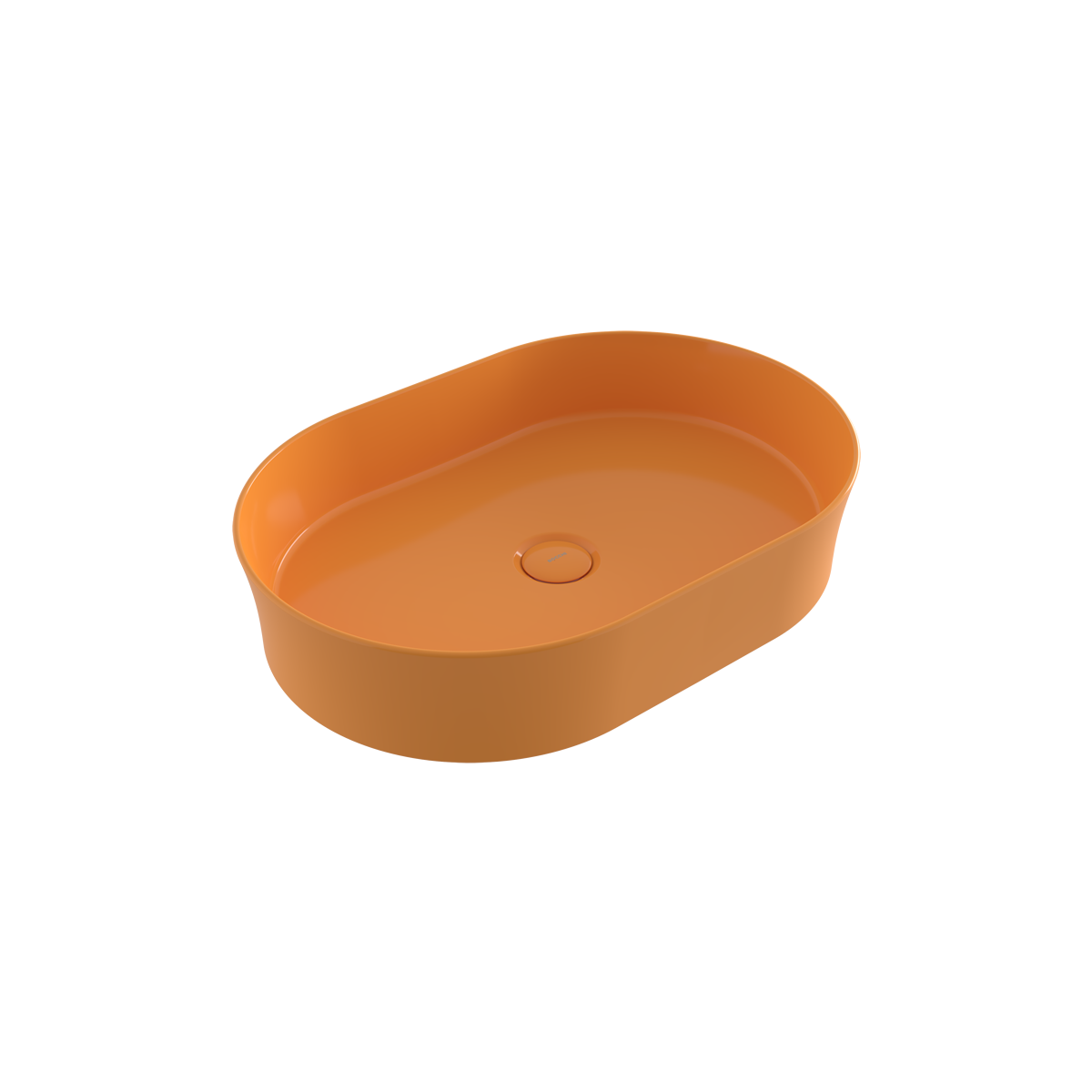 Bocchi Slim Line oval lavabo 55x38 cm Parlak Mandalina Sarısı