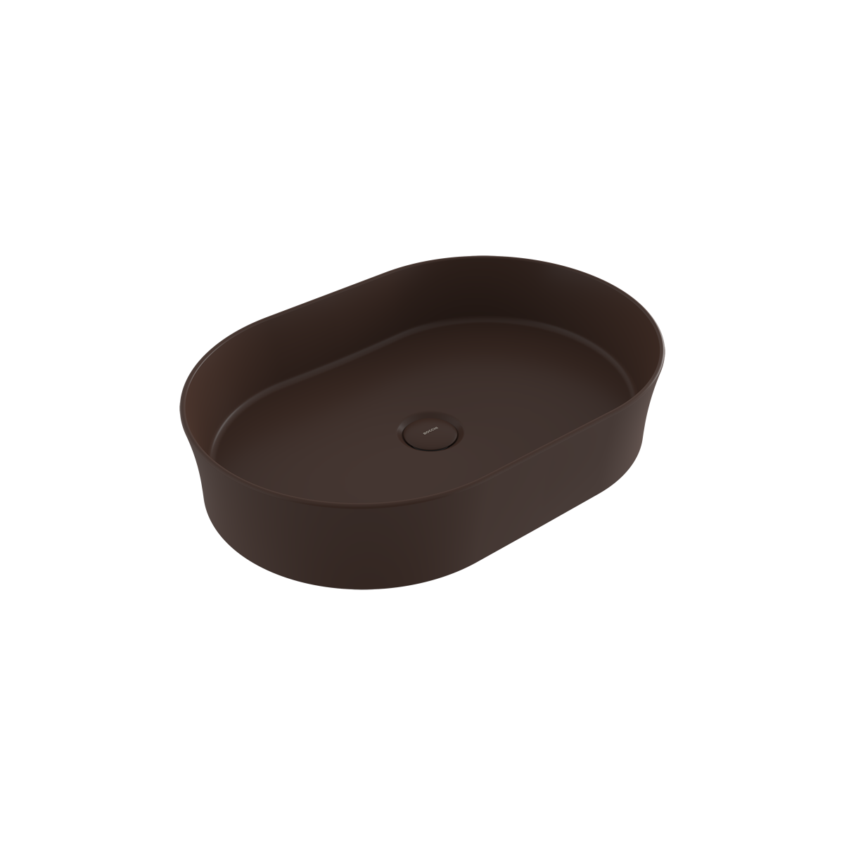 Bocchi Slim Line oval lavabo 55x38 cm Mat Kahve