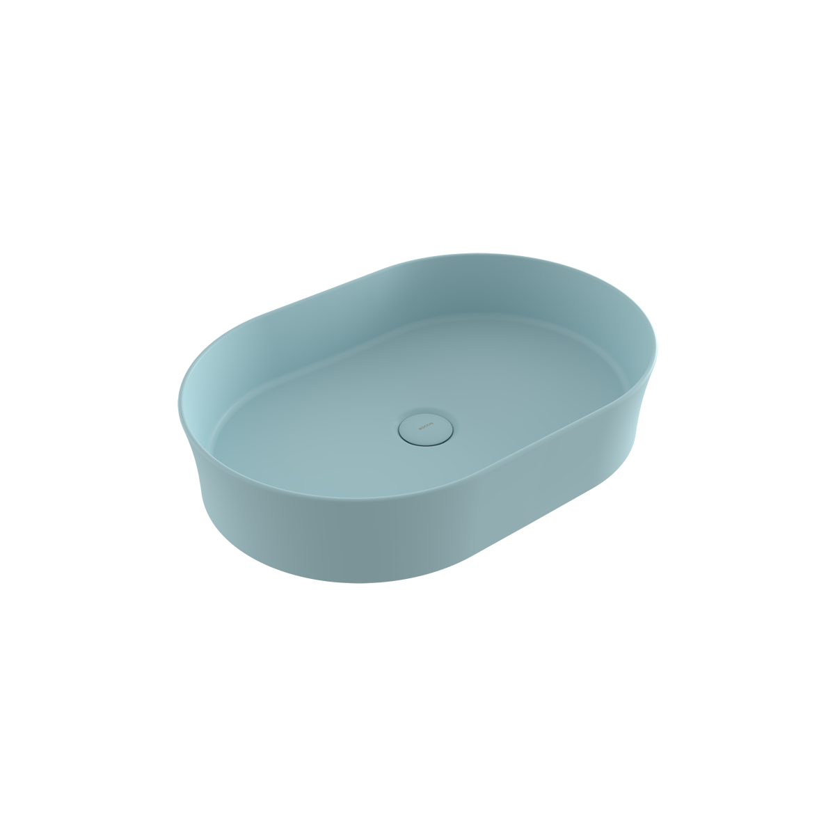 Bocchi Slim Line oval lavabo 55x38 cm Mat Buz Mavisi