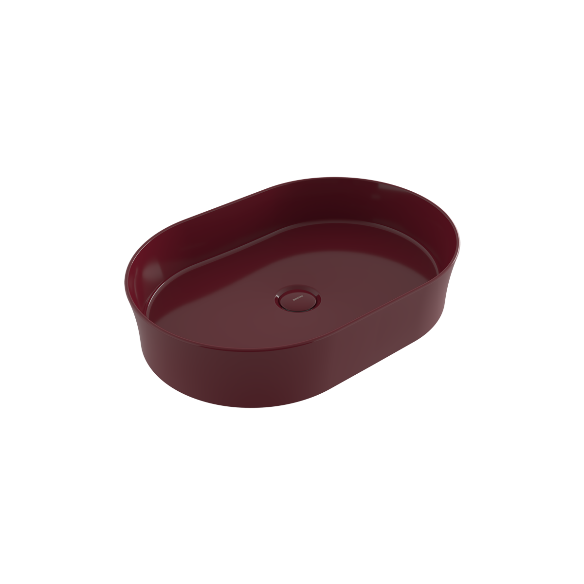 Bocchi Slim Line oval lavabo 55x38 cm Parlak Burgonya Bordosu