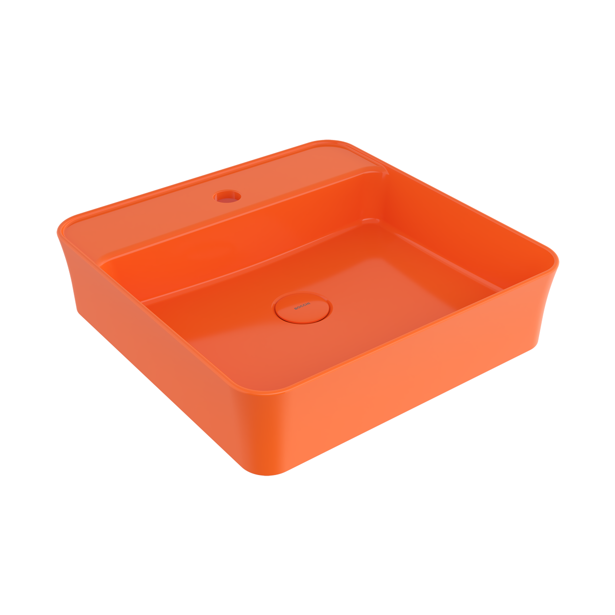Bocchi Slim Line kare lavabo 45x45 cm Parlak Turuncu