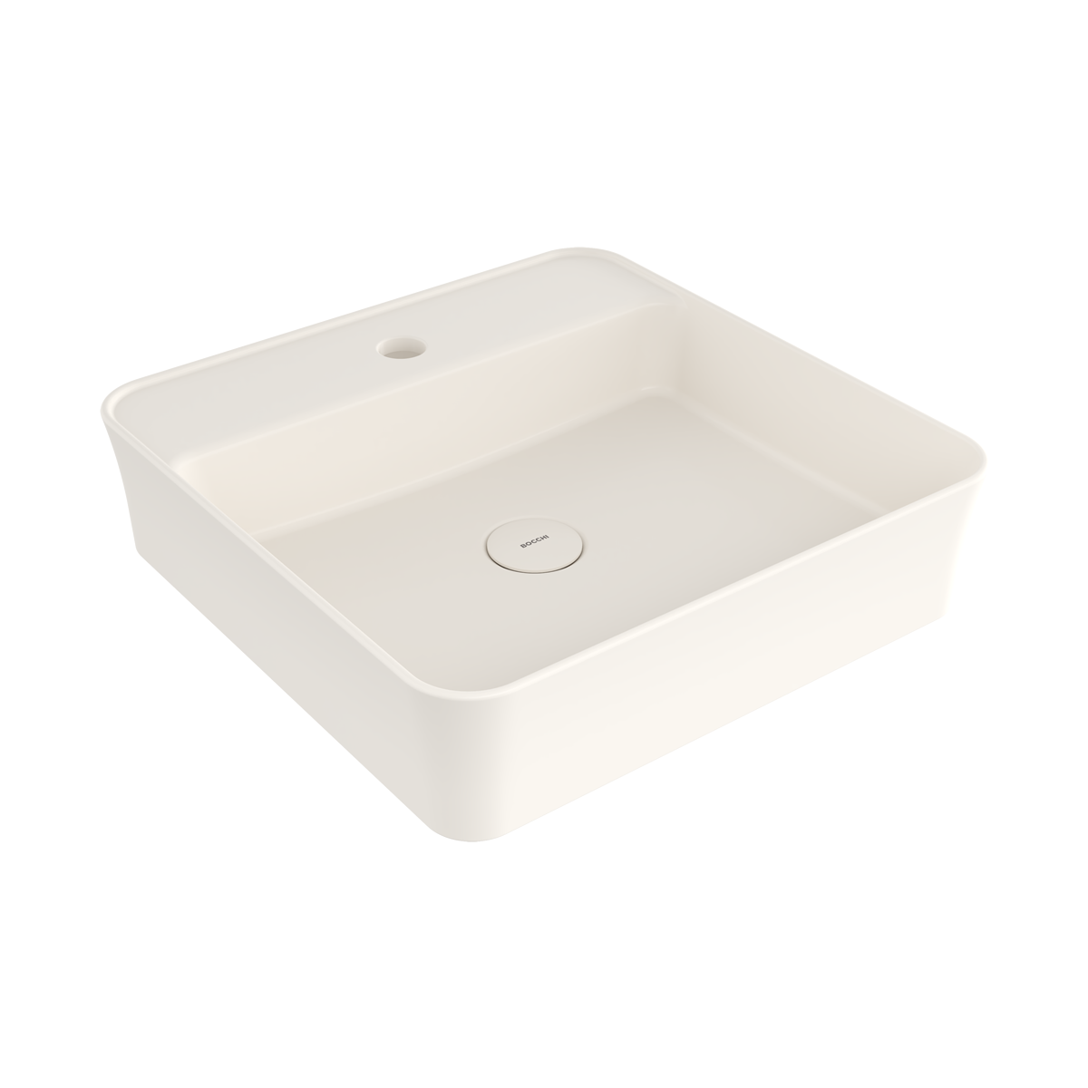 Bocchi Slim Line kare lavabo 45x45 cm Parlak Bisküvi
