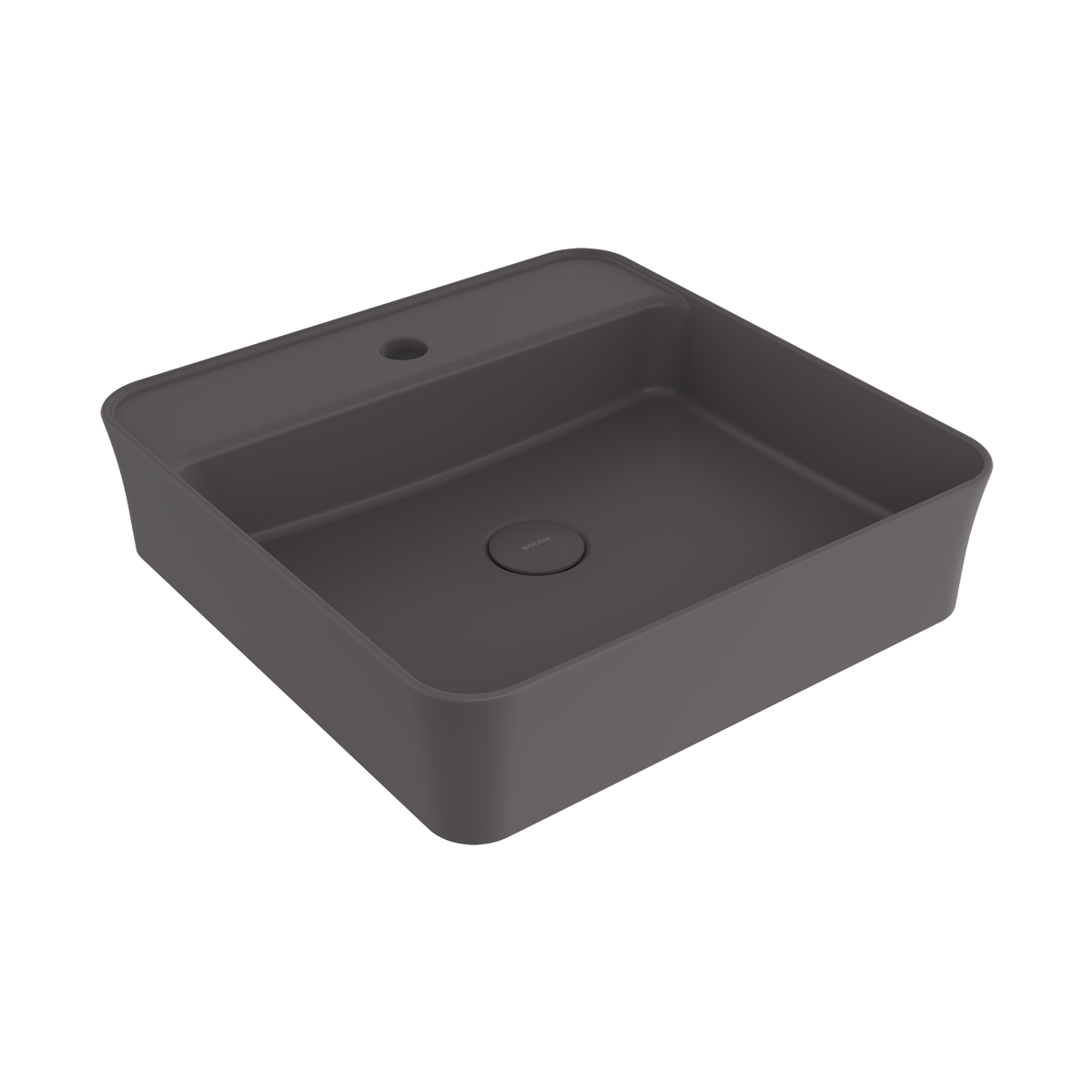 Bocchi Slim Line kare lavabo 45x45 cm Mat Antrasit