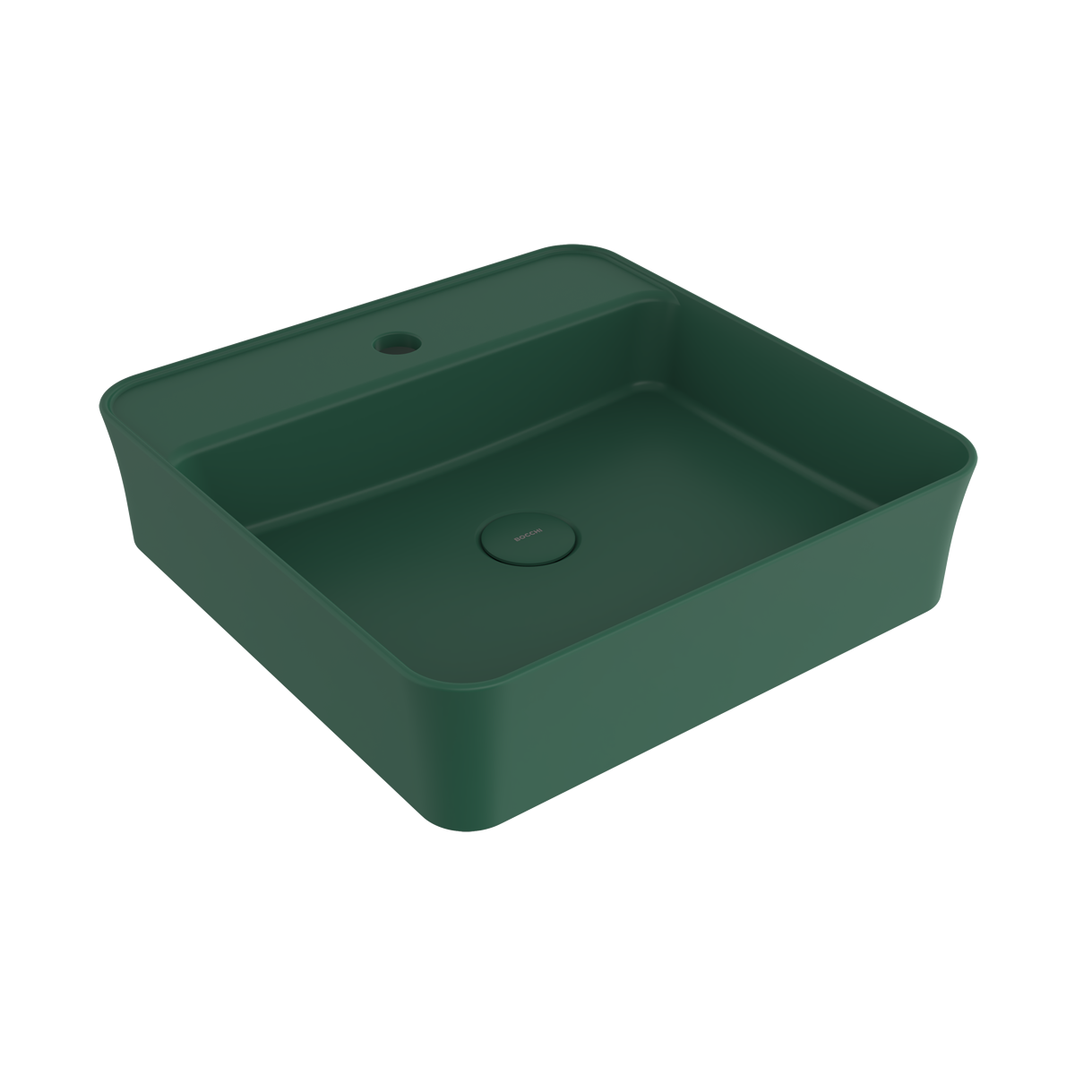 Bocchi Slim Line kare lavabo 45x45 cm Mat Yeşil