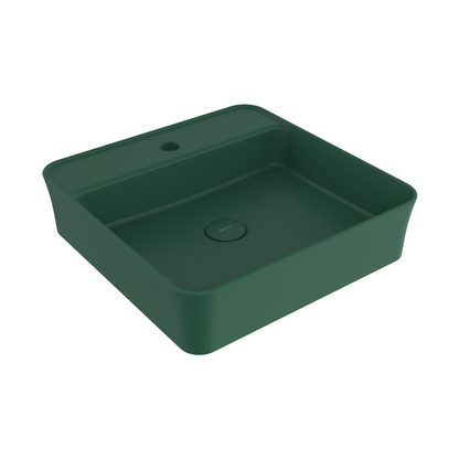 Bocchi Slim Line kare lavabo 45x45 cm Mat Yeşil