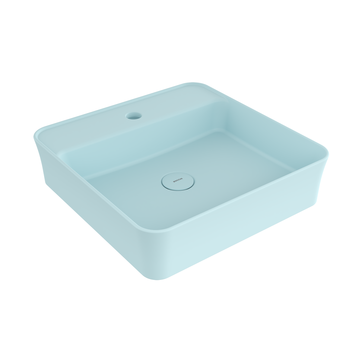 Bocchi Slim Line kare lavabo 45x45 cm Mat Buz Mavisi