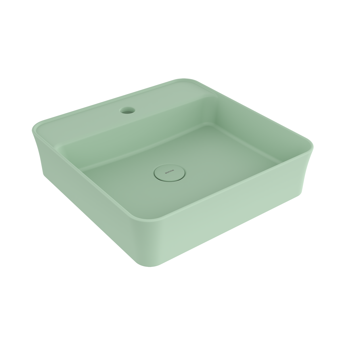 Bocchi Slim Line kare lavabo 45x45 cm Mat Mint Yeşil