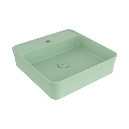 Bocchi Slim Line kare lavabo 45x45 cm Mat Mint Yeşil