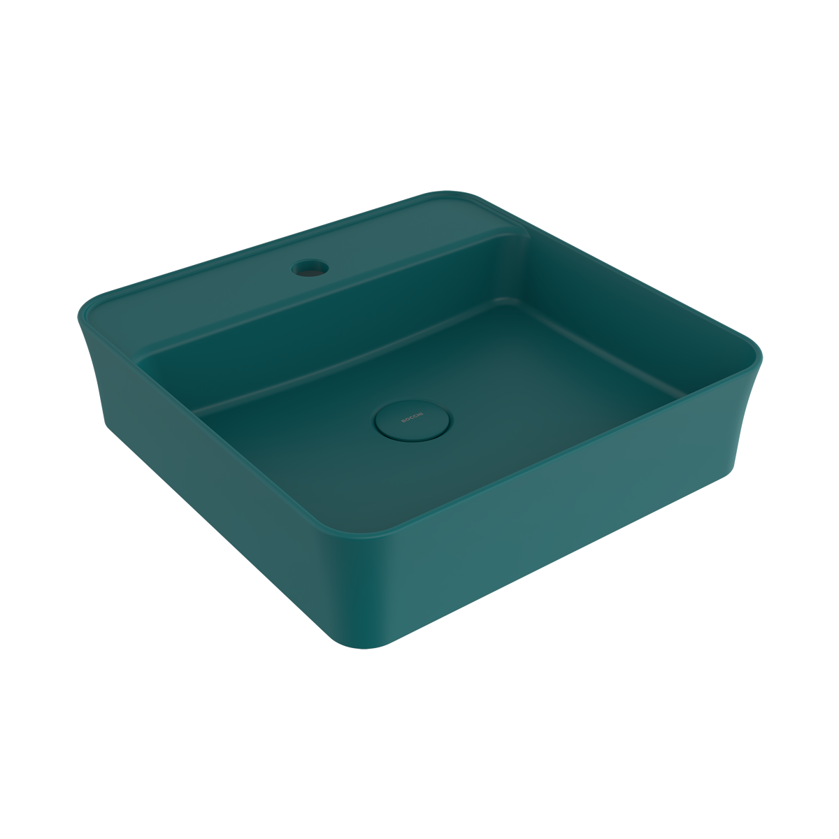 Bocchi Slim Line kare lavabo 45x45 cm Mat Petrol Mavisi