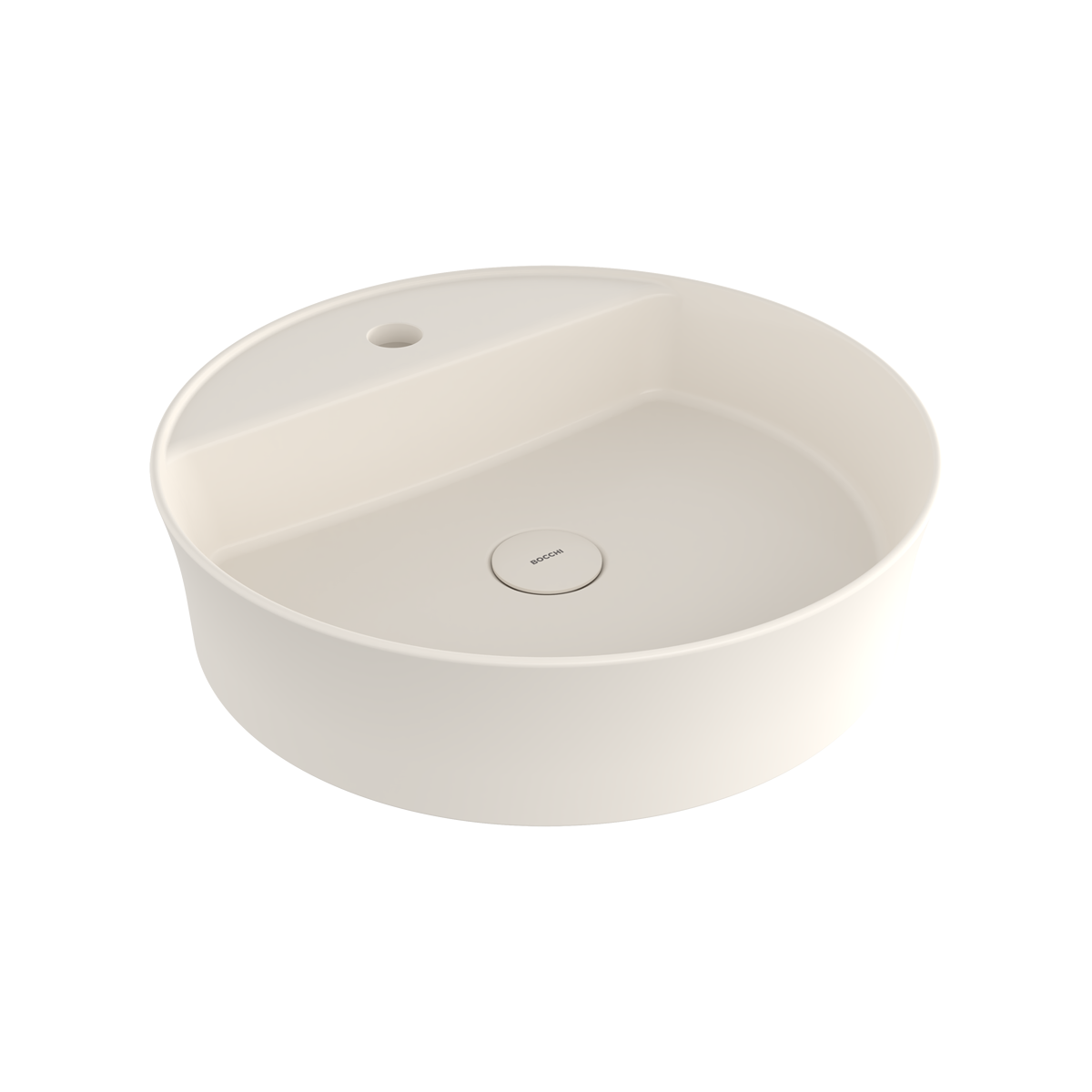 Bocchi Slim Line yuvarlak lavabo 45 cm Parlak Bisküvi