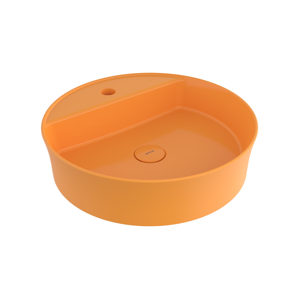 Bocchi Slim Line yuvarlak lavabo 45 cm Parlak Mandalina Sarısı