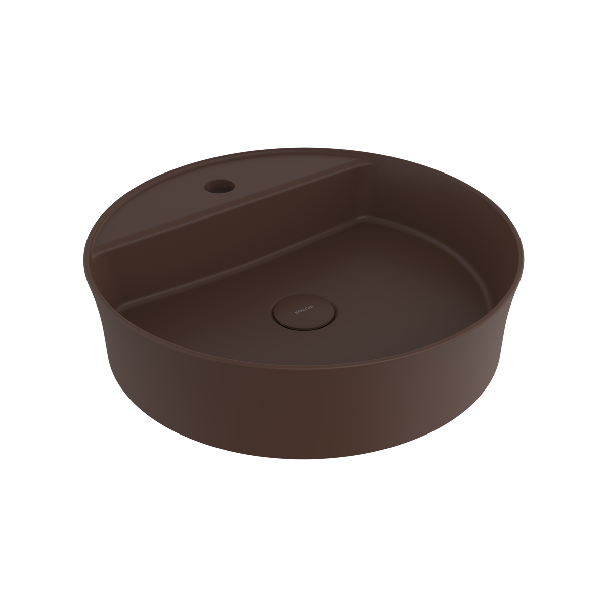 Bocchi Slim Line yuvarlak lavabo 45 cm Mat Kahve
