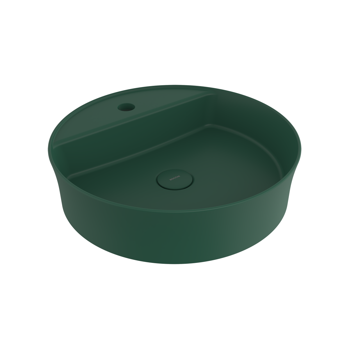 Bocchi Slim Line yuvarlak lavabo 45 cm Mat Yeşil
