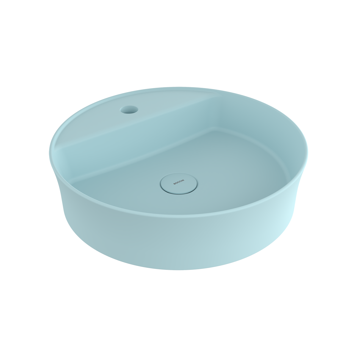 Bocchi Slim Line yuvarlak lavabo 45 cm Mat Buz Mavisi