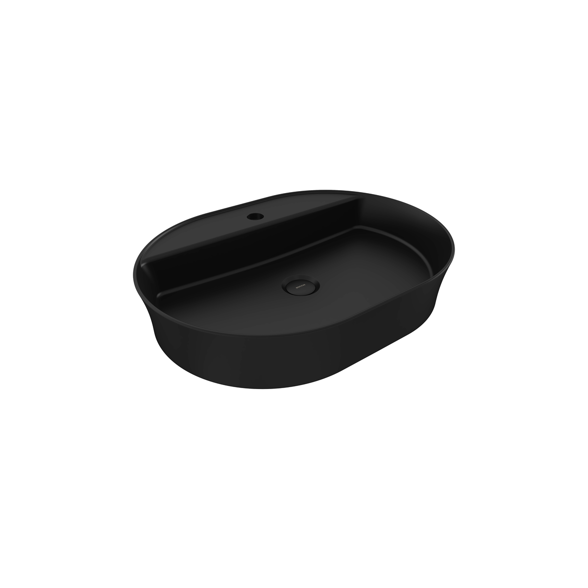 Bocchi Slim Line oval lavabo 60x45 cm Mat Siyah