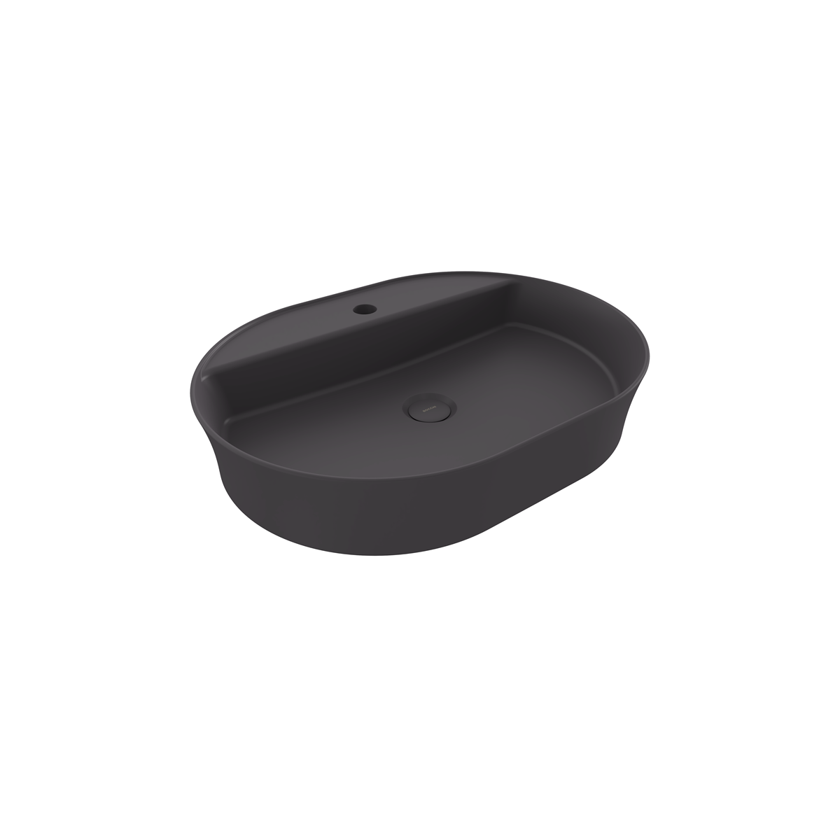 Bocchi Slim Line oval lavabo 60x45 cm Mat Antrasit