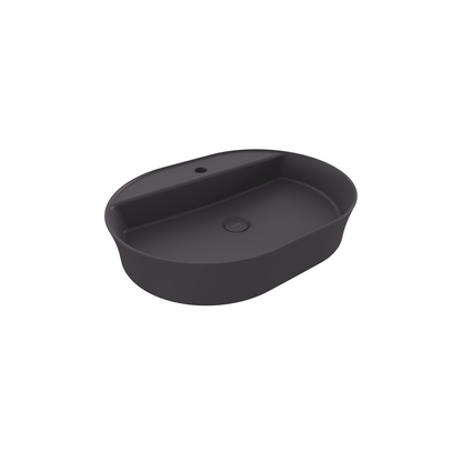 Bocchi Slim Line oval lavabo 60x45 cm Mat Antrasit