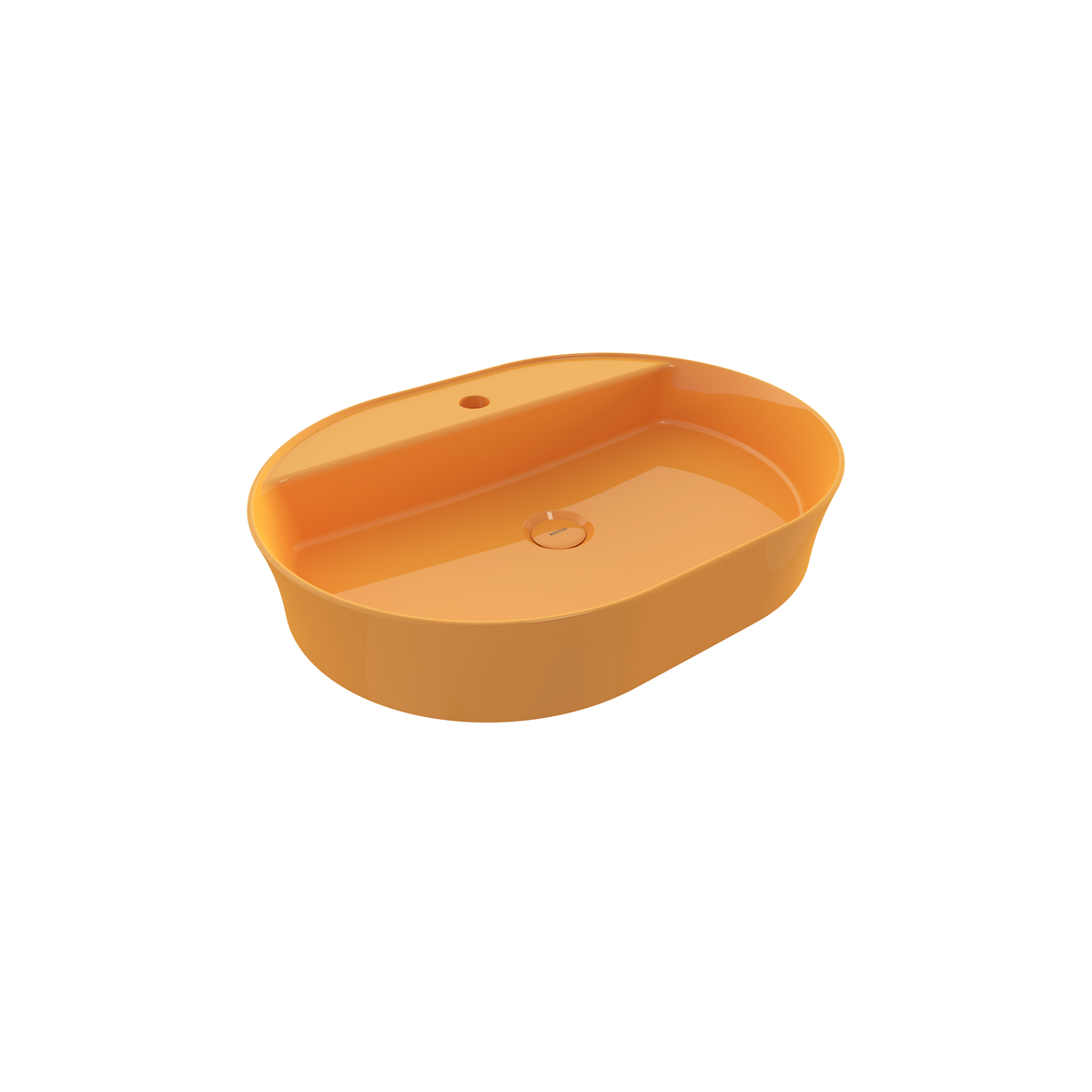Bocchi Slim Line oval lavabo 60x45 cm Parlak Mandalina Sarısı