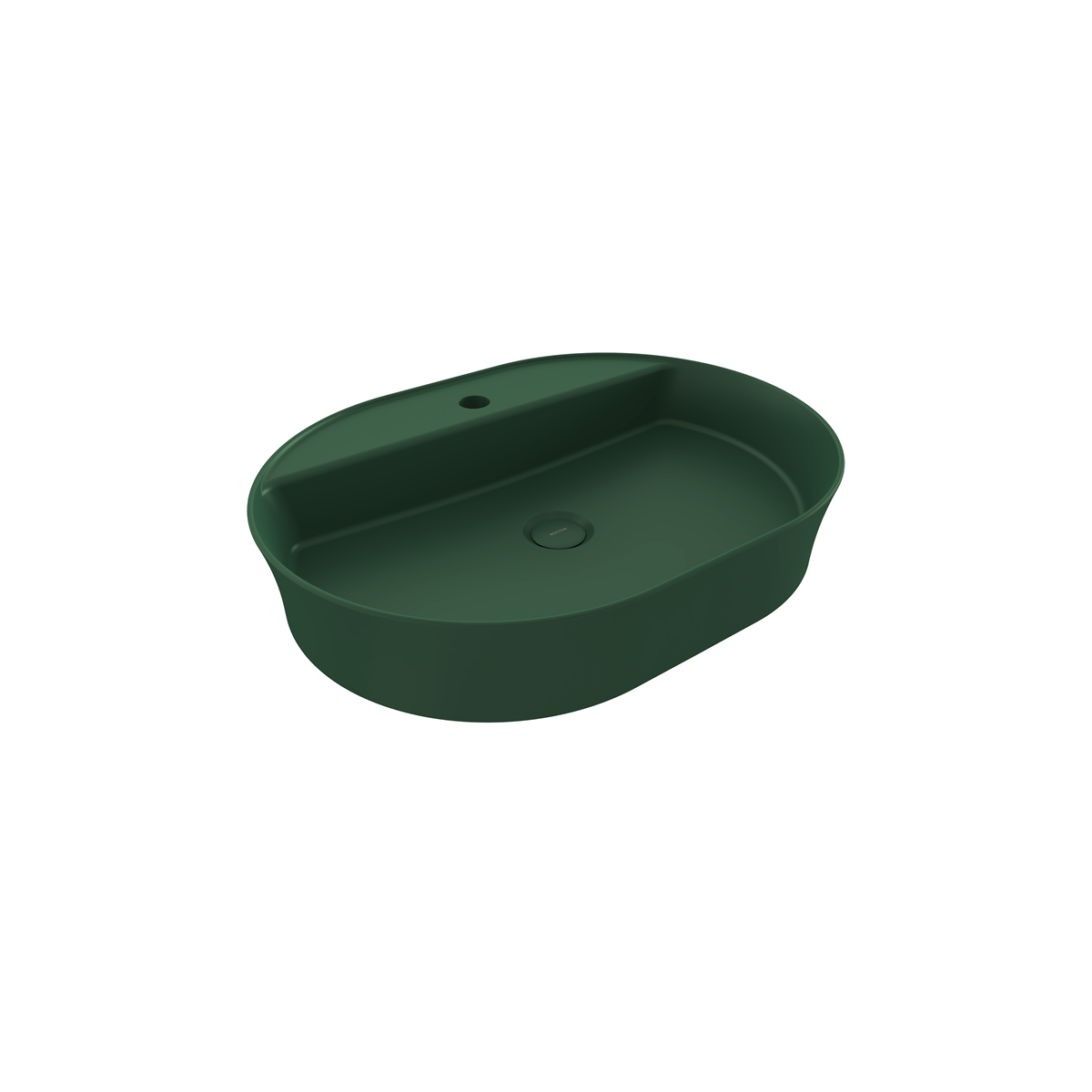 Bocchi Slim Line oval lavabo 60x45 cm Mat Yeşil