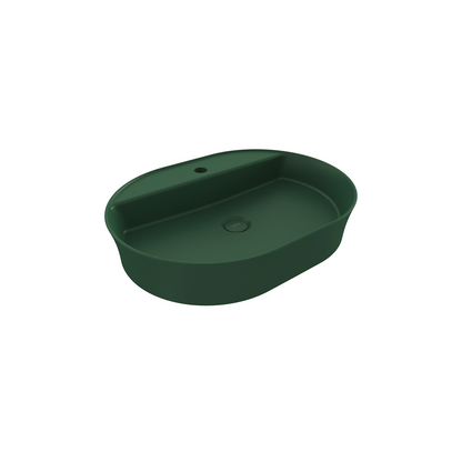 Bocchi Slim Line oval lavabo 60x45 cm Mat Yeşil