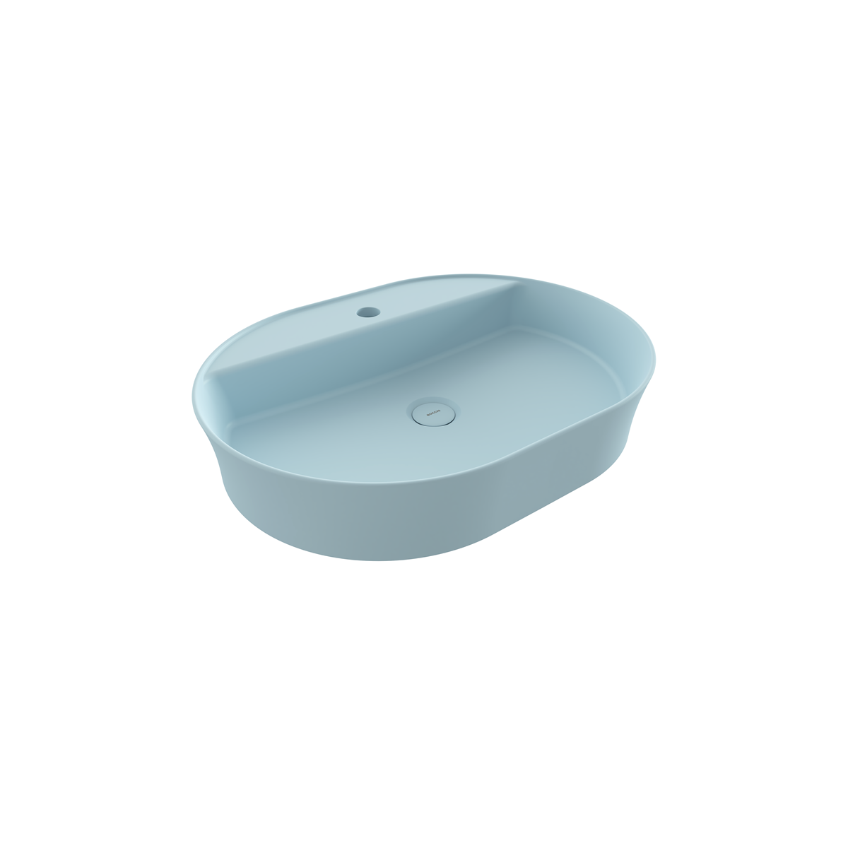Bocchi Slim Line oval lavabo 60x45 cm Mat Buz Mavisi