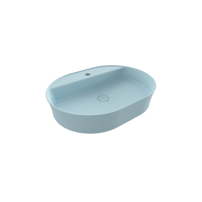 Bocchi Slim Line oval lavabo 60x45 cm Mat Buz Mavisi