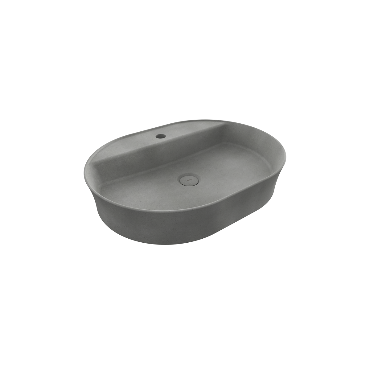 Bocchi Slim Line oval lavabo 60x45 cm Mat Beton