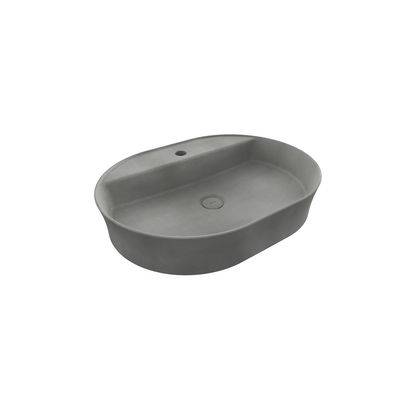 Bocchi Slim Line oval lavabo 60x45 cm Mat Beton