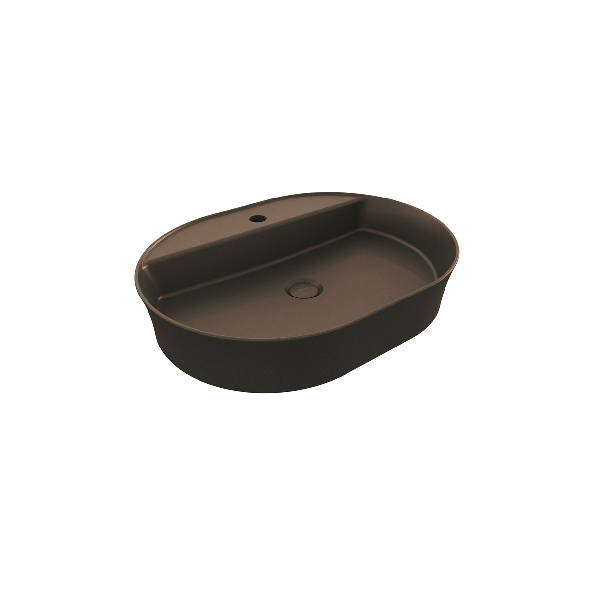 Bocchi Slim Line oval lavabo 60x45 cm Mat Bronz