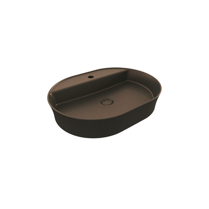 Bocchi Slim Line oval lavabo 60x45 cm Mat Bronz