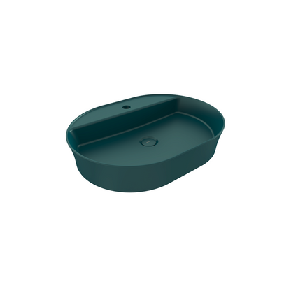 Bocchi Slim Line oval lavabo 60x45 cm Mat Petrol Mavisi