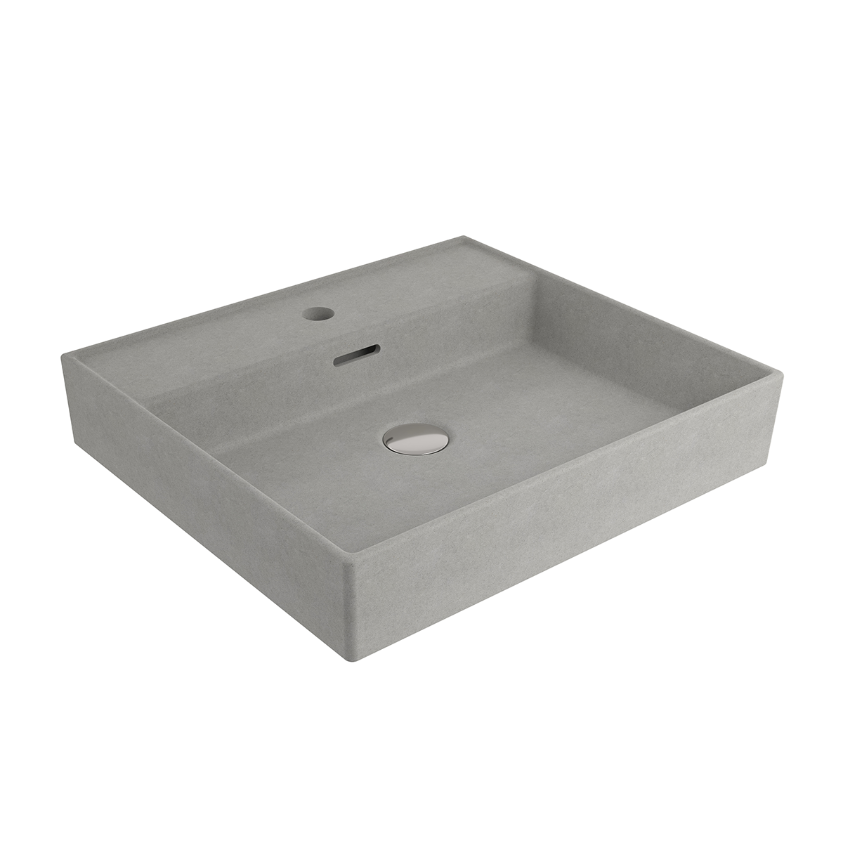 Bocchi Milano Tezgâh Üstü/Asma Lavabo 50 cm Batarya Delikli Mat Beton