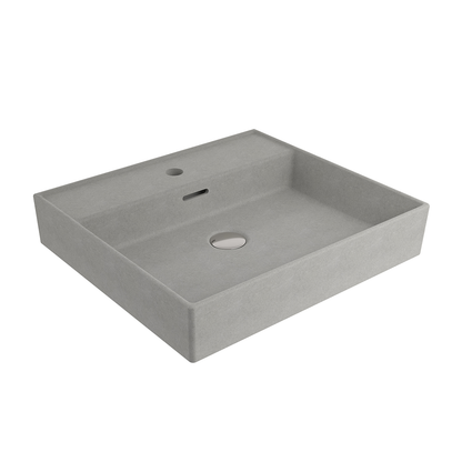 Bocchi Milano Tezgâh Üstü/Asma Lavabo 50 cm Batarya Delikli Mat Beton