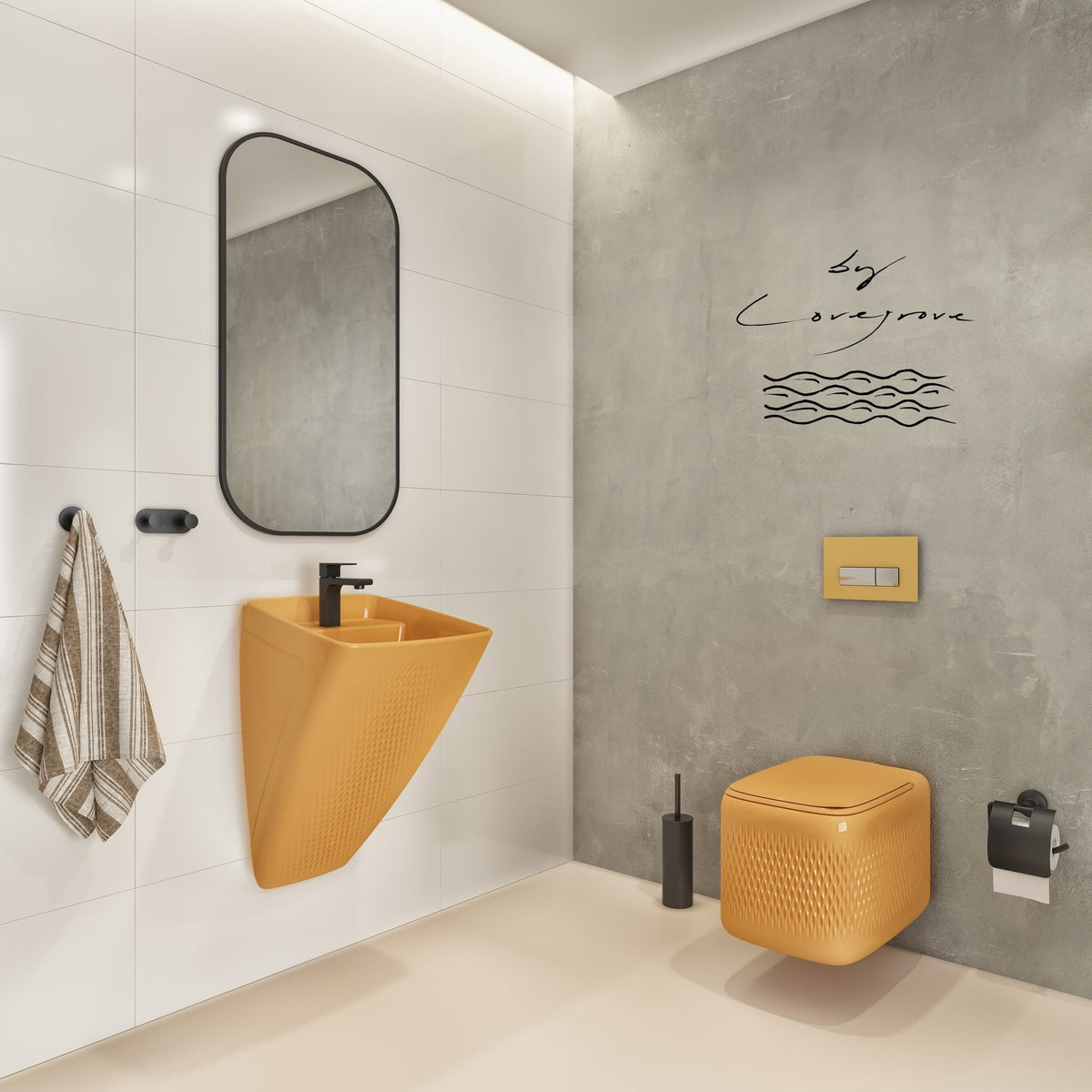 Bocchi New Age Monoblok Lavabo Parlak Mandalina Sarısı