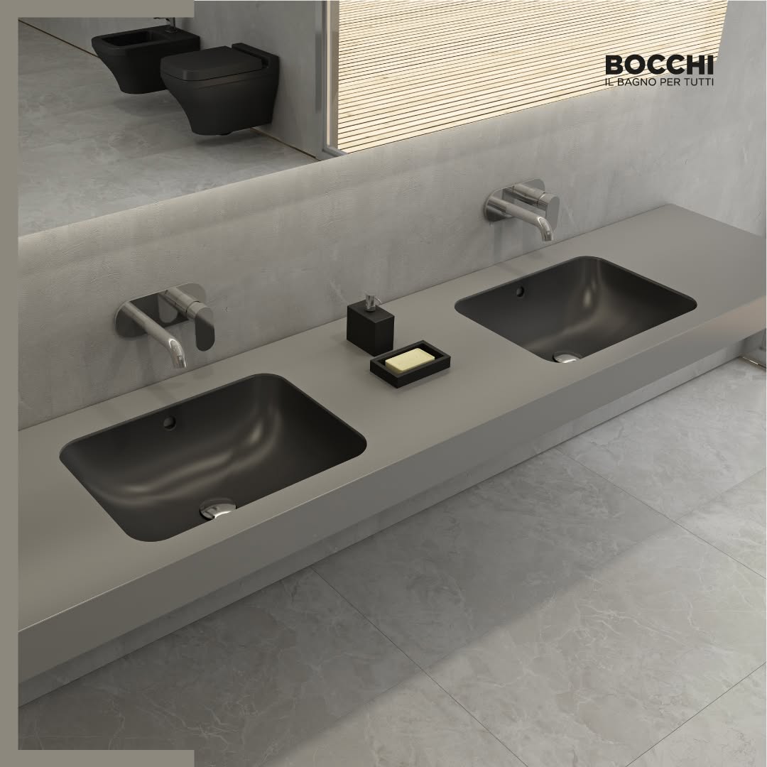 Bocchi Scala Arch Tezgâh Altı Lavabo 55 cm Mat Siyah
